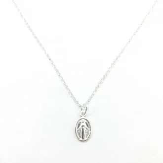 Srebrny łańcuszek z medalikiem Matki Boskiej